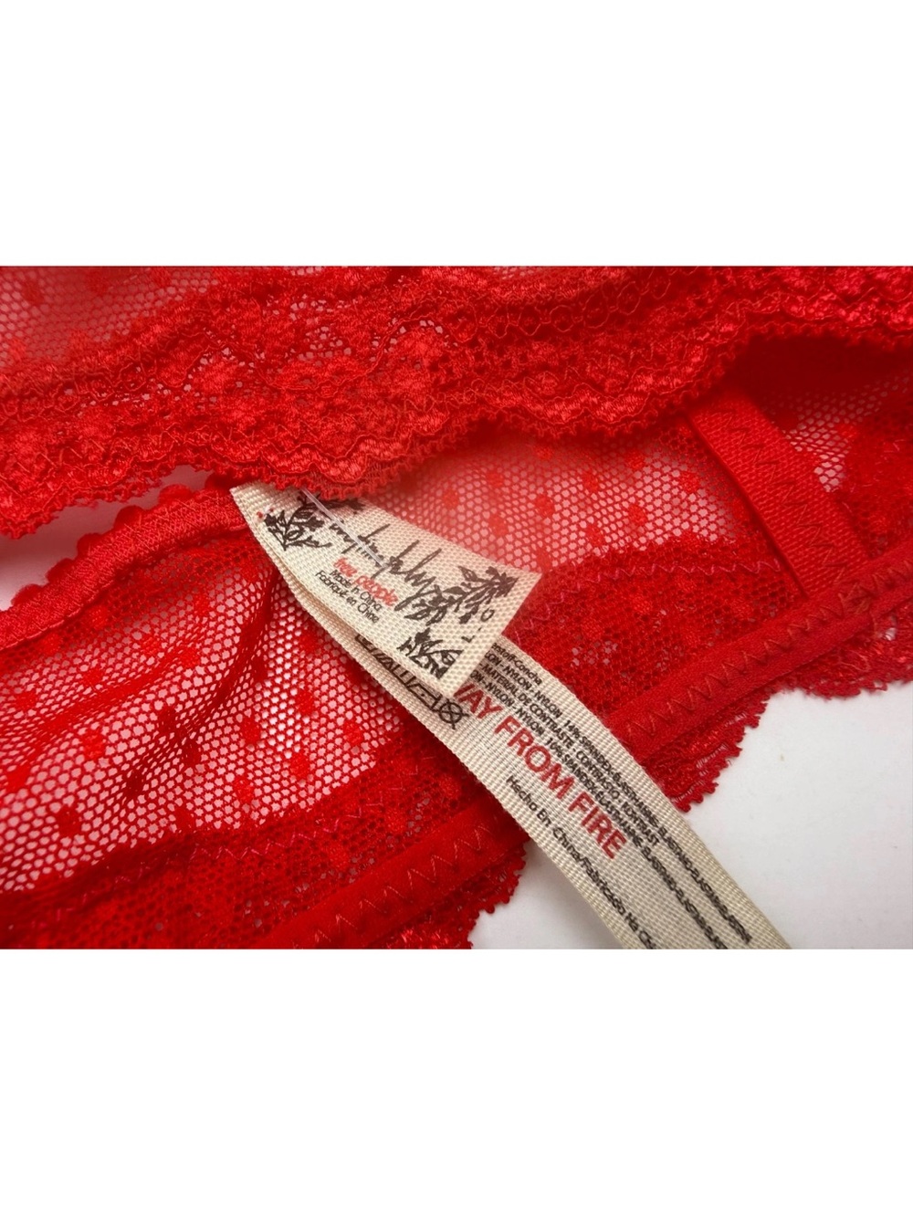 Free People FP Midweek Longline Bralette fiery red Sz large - Picture 6 of 6